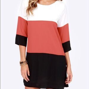 Lulus Citrus Grove Brick shift dress